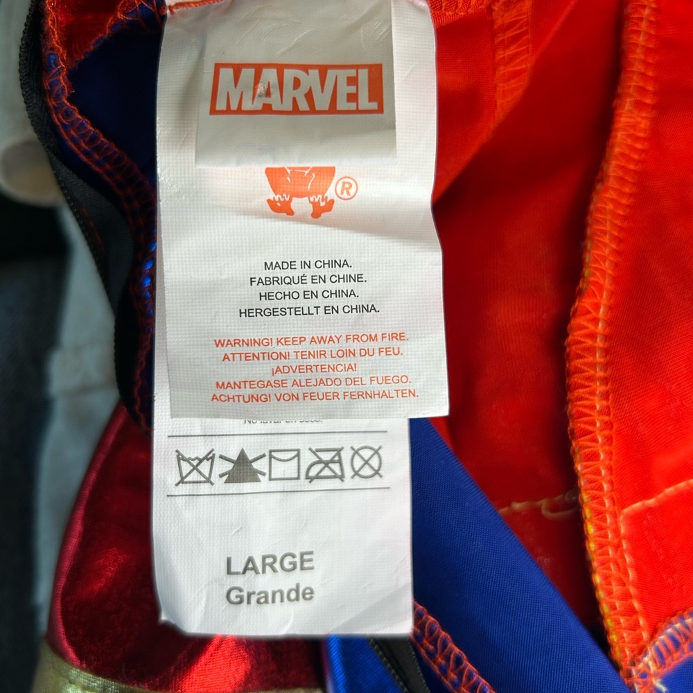 Captain Marvel Costume Girls Halloween Super Hero Sz L - Picture 8 of 9